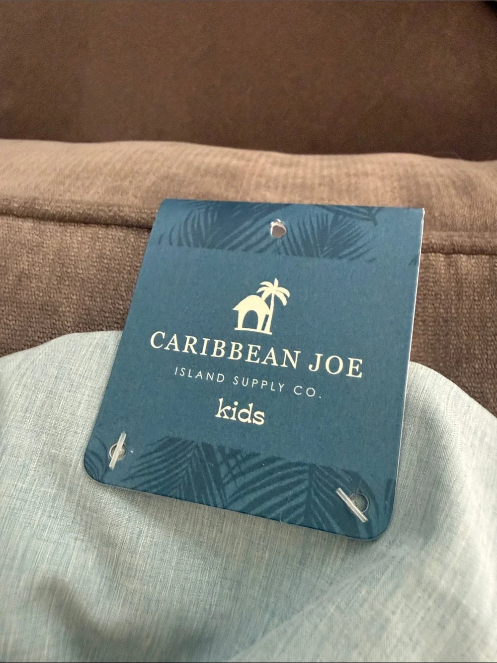 Caribbean Joe Kids Matching Set in Beige and Light Blue
